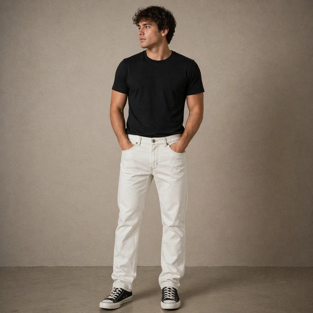 Tommy‎ Bahama Baja Coast Jeans Mens 30x30 Off White Cotton Blend Straight Casual